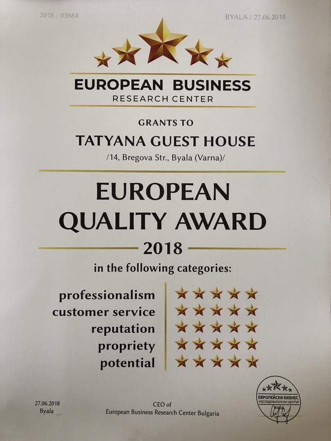 Tatyana Guest House Byala  Eksteriør billede